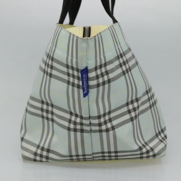 Burberrys Blue Label Nova Check Tote Bag Nylon Light Blue Auth ti2782 - Picture 4 of 13